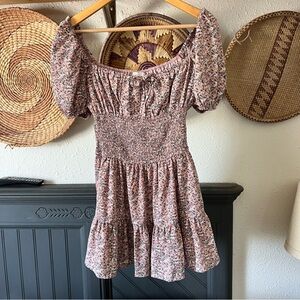 Mable floral smocked puff sleeve dress